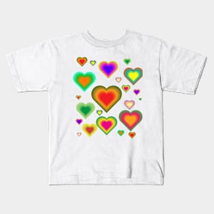 love heart colorul pattern Kids T-Shirt